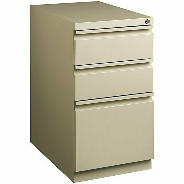 Hirsh Industries 15'' x 22 7/8'' x 27 3/4'' Putty Mobile Pedestal Filing Cabinet with 3 Drawers 42019302